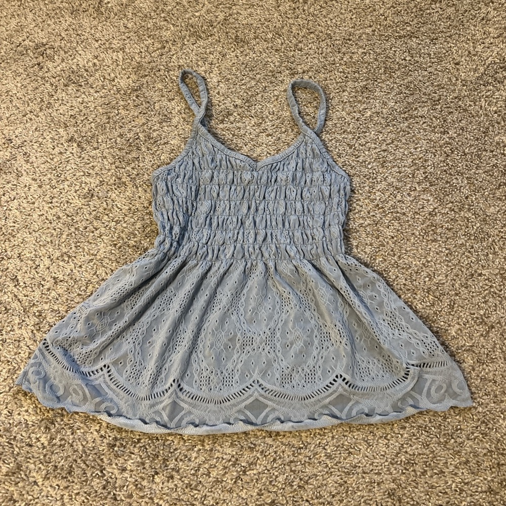 URBAN Romantics Light Blue Lace Tank Top